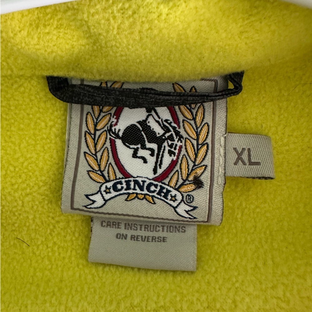 Cinch Vest Mens XL Gray and Yellow Softshell Fleece Lined Zip Pockets Outdoor - Picture 3 of 5